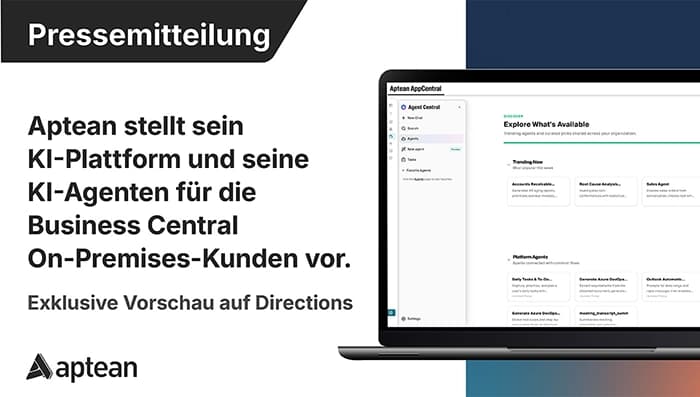 Aptean stellt sein KI-Plattform und seine KI-Agenten für seine Business Central On-Premises-Kunden vor