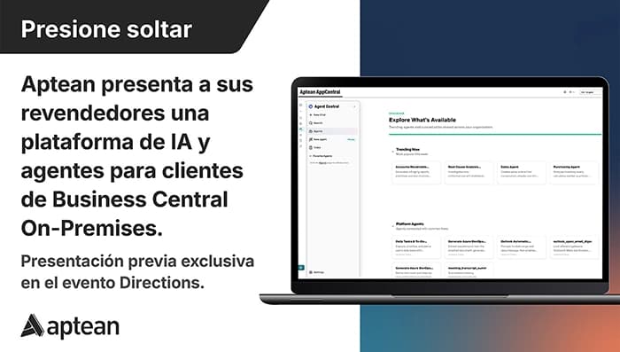 Aptean presenta la plataforma de IA y agentes de IA para clientes on-premises de Business Central